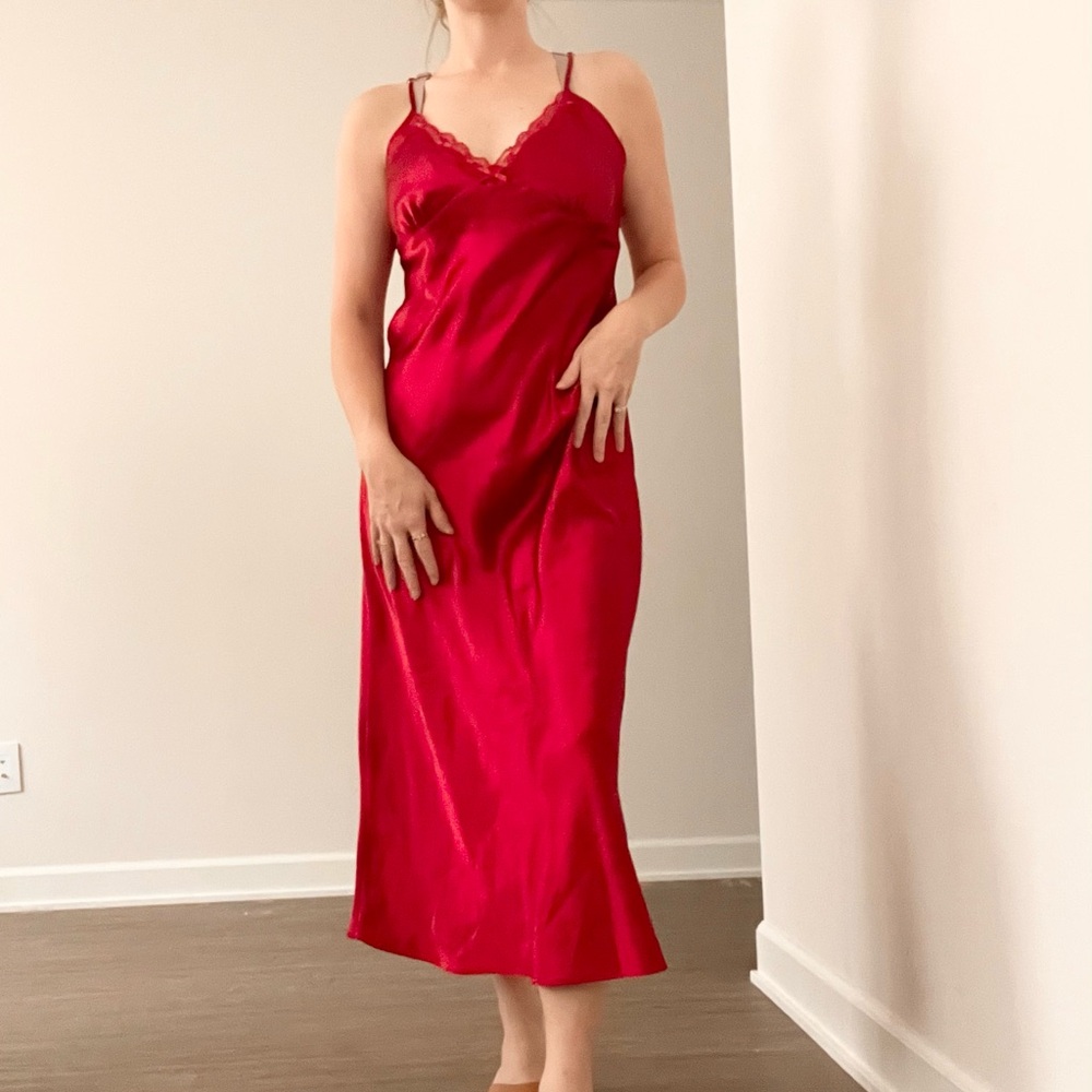 Vintage adonna Red Midi Slip dress